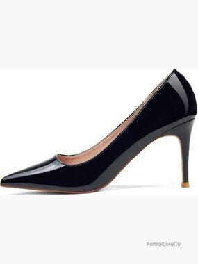 Classic Pointy Pull-On Heeled Pumps - Stiletto Dress Heels for Wedding Prom Work